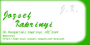 jozsef kaprinyi business card